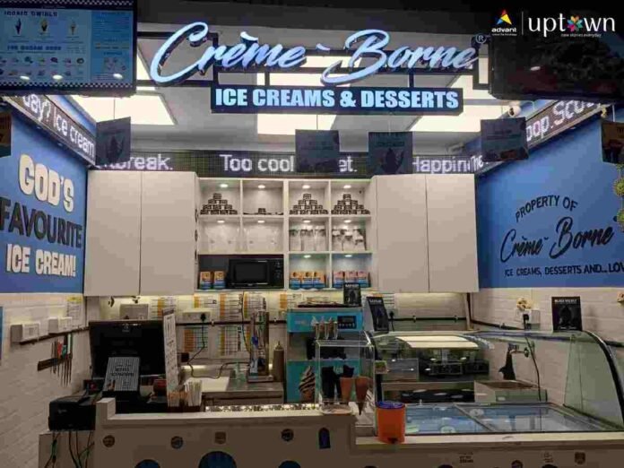 Uptown by Advant Noida, Crèmeborne Ice Cream, Noida food court, dessert outlets Noida, Advant Towers restaurants